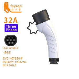 feyree EV Charger 3 Phase Type2 Plug Adapter 16A32A EVSE Charger Female IEC62196 Convertor Electric Vehicle Car Charging Station