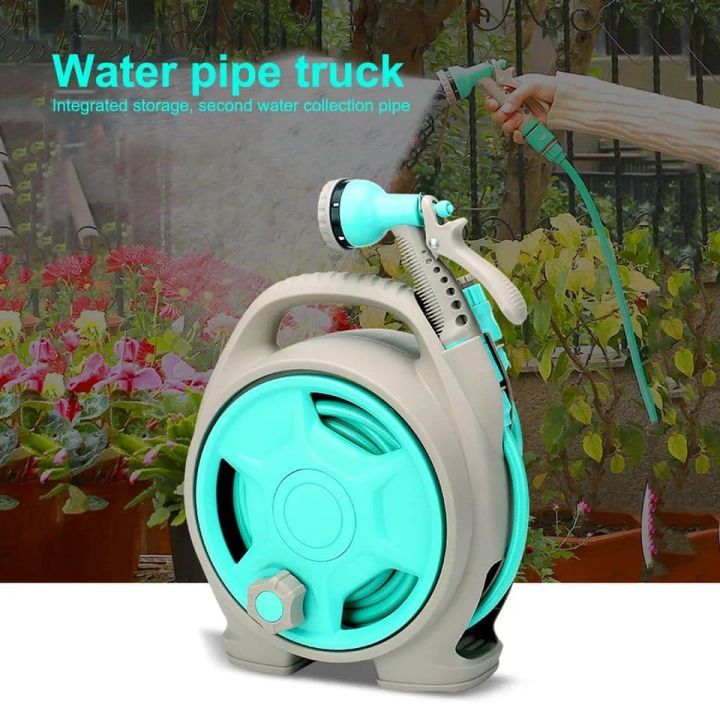 Portable High Pressure Water Hose Retractable Garden Hose Reel Adjustable  Sprayer High Pressure Water Spray Gun Retractable Garden Water Hose Reel  Water Pipe Rack Portable Garden Hose Car Gardening Outdoor and Car