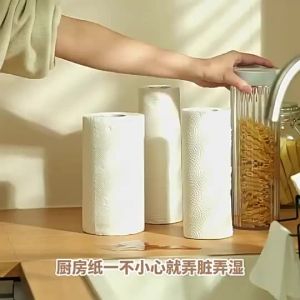 SG-Kitchen Paper Towel Holder Dustproof No Drill Toilet Roll Holder with Cover for Bathroom Kitchen