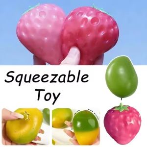 Color Changing Mango Squishy Fidget Toy Soft ASMR Sensory Squeeze Ball Anti-Anxiety Stress Relief Fidget Toy for Kids Adults Hand Relax Gift