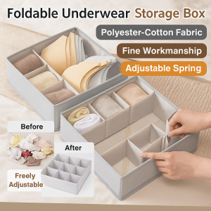 Dormitory Underwear Organizer Drawer Style Underwear Socks Storage Box Folding Storage Popup Adjustable Drawer Compartment Clothing Box