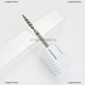 xingwendanp Kim cương Nail bits Tornado ngọn lửa lớp biểu bì khoan bit làm móng tay Cutter Rotary Burr khoan phụ kiện xoắn ốc đánh bóng móng tay Mills công cụ