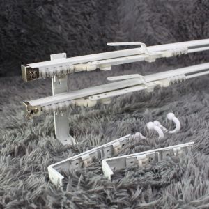 ราวผ้าม่าน แบบราง2ชั้น รางผ้าม่านจีบ รางผ้าม่านอลูมิเนียม อุปกรณ์ผ้าม่าน(ใส่ผ้าได้2ชั้น)