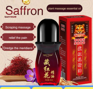 vivi lifestyle [Buy 1 Free 1] Saffron Massage Essential Oil Fever Rolling Through Spathiphyllum Scraping
