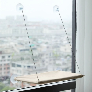 CUTE ELVES รับน้ำหนักได้17.5กิโลกรัม เปลนอนสัตว์เลี้ยง เบาะนั่งหน้าต่าง ชั้นวางของแบบแขวน ถ้วยดูดสุญญากาศรูปแมว ล้างทำความสะอาดได้ โครงสำหรับปีนเขา เตียงแขวนแมว แมวนอน