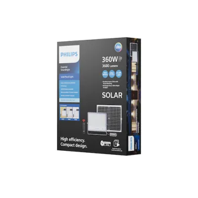 Philips Lighting Solar โคมไฟสาดโซลาร์ เปลี่ยนแสงได้เหลือง-ขาว 3000K-4000K-6500K มีรีโมท สาย5เมตร