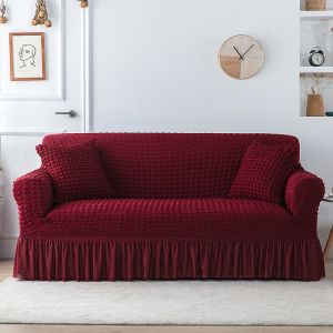 【Keep_Real】ผ้าคลุมโซฟา1/2/3/4 ที่นั่ง Seersucker Sofa Cover ปลอกหุ้มโซฟาสไตล์กระโปรง ตัวป้องกันโซฟา Sofa Cover