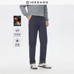 Giordano Men Fleece lined mid rise straight pants Free Shipping 01115682
