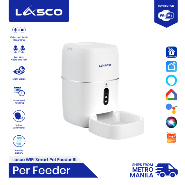 Lasco WIFI Smart Pet Feeder 6L with MP Video Camera Automatic