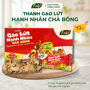 Thanh gạo lứt hạnh nhân chà bông ăn vặt ít calo FNV 1 hộp 72g