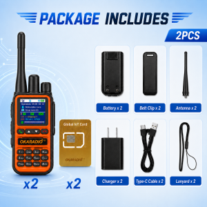 OKARADIO POC U88 Walkie Talkie 1 Year SIM Card Dual Mode 4G LTE Nationwide Unlimited Range UHF Two-Way Radio Type-C Charging COD