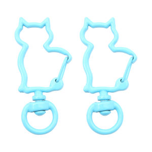 2/5Pcs 19x41mm Multicolor Cute Cat Lobster Clasp Hooks For Making Keychain Paint Buckle Hooks DIY KeyRing Jewelry Supplies