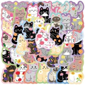 50Counts Kitten Sticker Aesthetic Sticker Kid Sticker for Scrapbook Notebook Water Bottle Phone Case Skateboard Guitar