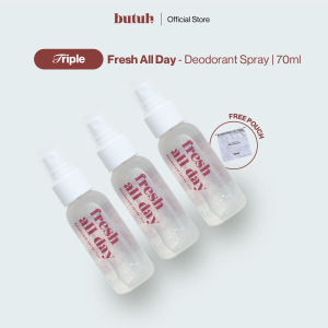 [Bundle 3 Pcs free Pouch] BUTUH Deodoran - Fresh All Day - Natural Deodoran Spray - Bantu Kurangi Bau Badan