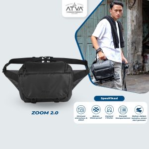 Tas Kamera Sling Bag muat DSLR dan Mirrorless Waterproof dilengkapi dengan bonus Raincover Zoom 2 Pro Series Black