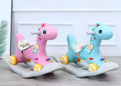 Ngựa bập bênh chòi chân 2 trong 1