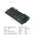 YINDIAO K100 Mechanical Keyboard Rainbow Backlit Full 104-Key with LANGTU MX Switch. 