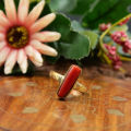Munga | Certified Natural Coral Stone |  Coral Stone  | Pavalam Ring in 5 Metals. 