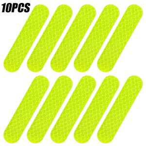 10 Pcs Motorcycle Helmet Reflective Safety Stickers Waterproof Night Warning Tape Strips Rainproof Decals