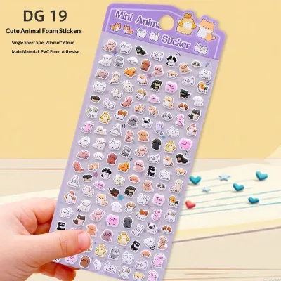 JOYNCLEON 3D dễ thương nhãn dán động vật thiết lập cho trẻ em-đáng yêu mèo chó Gấu trúc và bánh theo chủ đề trang trí nhãn dán phồng cho hàng thủ công và phần thưởng