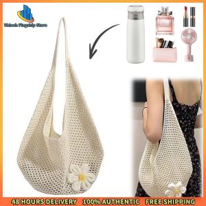 Vktech Women Woven Straw Purse for Work and Travel Compact Lightweight with Multiple Compartments and Adjustable Strap