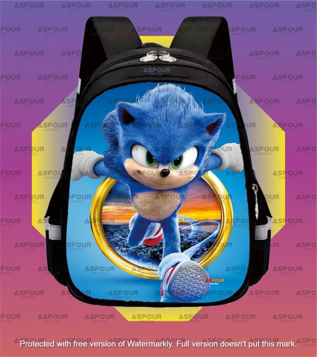 ASFOUR Tas Anak Laki Laki Tas Ransel Anak Sekolah Anak Tas Karakter Anak Tas Anak Anak Tas Gambar Sonic Tas Sekolah Anak Laki Laki Tas Anak PAUD TK SD DINI