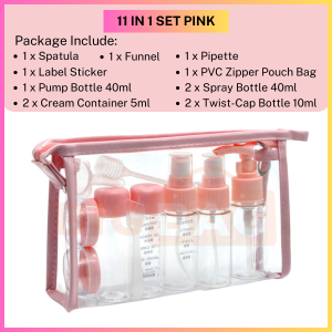 Travel Bottle Set Toiletries Botol Travel Container Refill Bottle Shampoo Bottle Travel Pump Bottle Dispenser Bottle