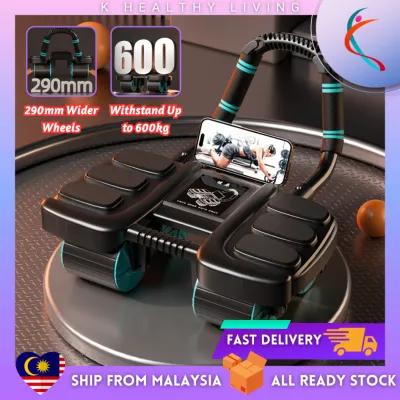 Ab Roller Wheel Automatic Rebound Intelligent 4 Wheels Elbow Support Counter Alat Kempis Perut ABS Roller Elbow Support Automatic rebound ab roller Ab roller wheel with elbow support 4 wheel ab roller Roda senaman perut automatik Roda ab rebound automatik