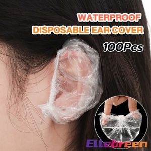 100Pcs Waterproof Disposable Ear Covers Caps Earmuffs for Hair Dye Shower Bathing Salon Dyeing hair