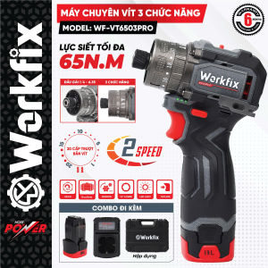 Máy Bắn Vít WORKFIX WF-VT6503PRO – 2 Cấp Tốc Độ 23 Cấp Trượt Động Cơ Lõi Đồng Không Chổi Than