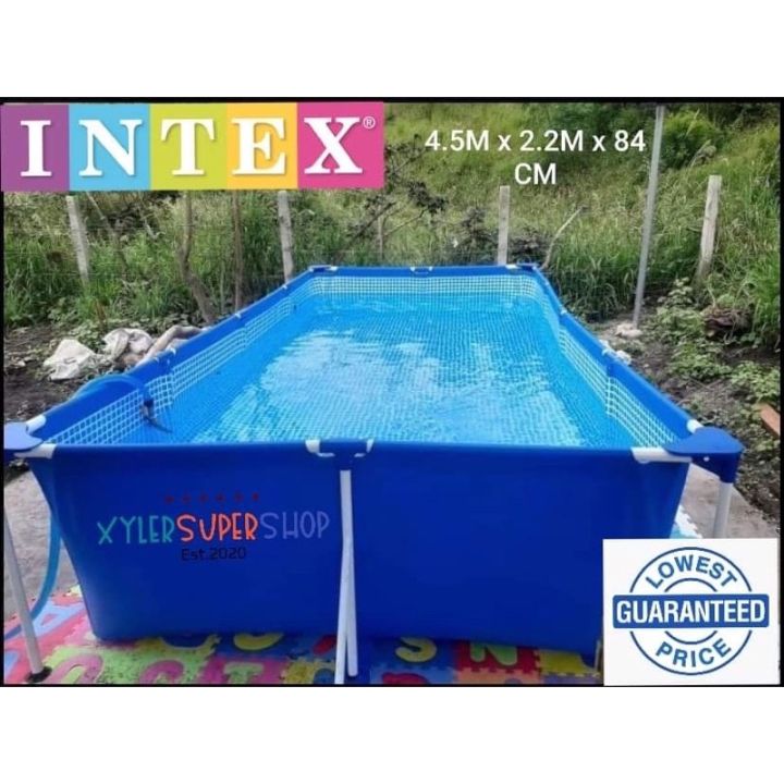 Codintex Image COD Intex 4.5M Rectangular Steel Frame Pool w FREEBIES | Lazada PH