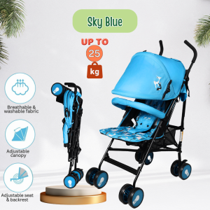 Yoji Baby Foldable Umbrella Stroller Adjustable Backrest & Canopy Baby to Kids Stroller 6 months+