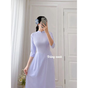 Áo Dài Trắng Học Sinh tay lỡ chất lụa mỹ cao cấp mềm mướt dày không lộ nội y_HT Áo Dài Hà Thành