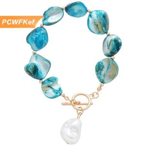 【PCWFKef】 Boho vỏ không đều tua Bông tai giả ngọc trai sao biển Mặt dây chuyền vòng cổ bãi biển Kỳ nghỉ phong cách thời trang nữ trang sức