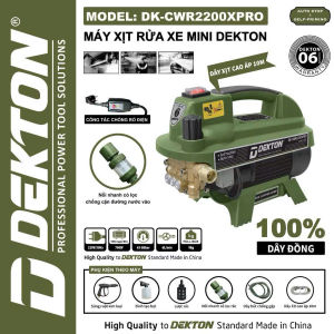 Máy Xịt Rửa Xe Dekton DK-CWR2200A Và DK-CWR2200XPRO - Có Chỉnh Áp - Công Suất 790W - Công Tắc Chống Rò Điện