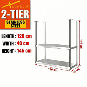 CompactSteel store Stainless Steel Ceiling Mounted Kitchen Storage Rack Commercial Hanging Shelf Heavy Duty Microwave Oven Organizer