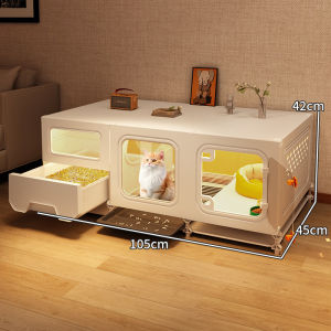 PAPAPET Cat Villa Detachable Cat Cage Modular Assembly Pet Cage With litter box Panoramic view transparent Safe Sturdy for Cats & Kitten Easy to clean