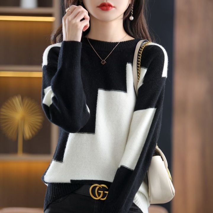 Áo Len Nữ Áo Dệt Kim Cổ Tròn Khâu Thời Trang Mới Mùa Đông Và Mùa Thu ...