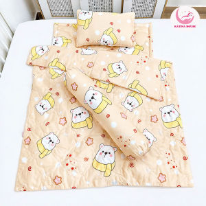 Combo 4 món Chăn gối nệm cho bé đi học Katina House vải Tencel mềm mát thấm hút tốt