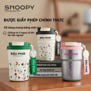 Cốc Giữ Nhiệt Snoopy Chống Tràn Lõi Thép 316L Cho Học Sinh LFB449