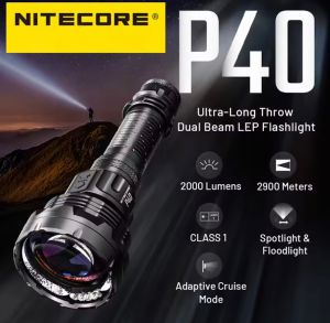 ไฟฉายค้นหา NITECORE P40 LEP แบบชาร์จ USB-C 2900M Sportlight 2000ลูเมนส์ ไฟส่องสว่างแบบกระจายแสง แบตเตอรี่ 5500mAh สำหรับการล่าสัตว์และกู้ภัย