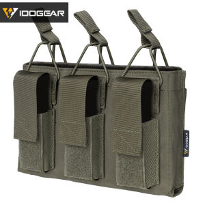 IDOGEAR Small Steel Scorpion   Tactical Triple Magazine Holder 5.56/9MM Parallel Attached Vest Molle Tool bag