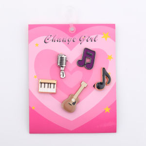 Metal jibbitz cross set Shoe Buckle Hole Shoe Accessories set metal Piano Guitar Music Note Alloy Fashion Shoes Accessories