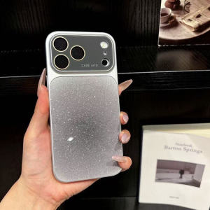 Dreamy Shimmer Gradient Glitter Case For iPhone 17 16 15 14 13 Pro Max Minimalist Electroplated Frame Anti-Drop Phone Cover