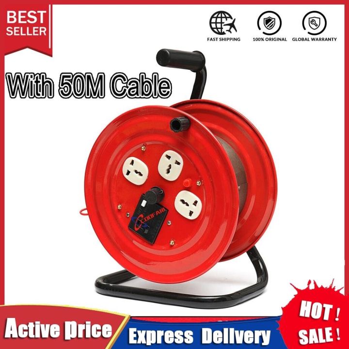 15M 30M 50M Heavy Duty Cable Reel Extension Wire 15/30/50 Meters Power Cord  Extension with Breaker