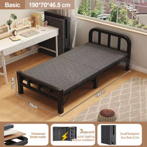 FCPE 70/100/120cm Folding Bed Steel Bed Nap Bed Childrens Bed Crib Foldable Bed Queen/Single Bed Frame for Bedroom Furniture