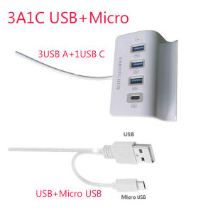 4 Port Hub USB 2.0 OTG Cable Adapter Type C Hub Micro USB HUB Extension Adapter for Smartphone Tablet with OTG function