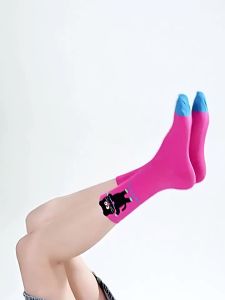 Renaissance原创女袜春夏季立体动物中筒袜纯色卡通精梳棉袜子女