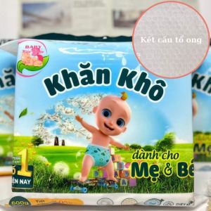 Khăn vải khô đa năng Baby Hiền Trang kết cấu tổ ong mẫu mới 600g hàng túi zip tiện dụng