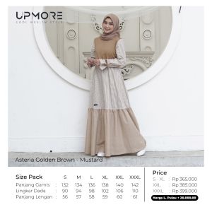 UPMORE - Asteria Golden Brown - Mustard \ Asteria Dusty Rose - Pink Ice \ Upmore Asteria \ Gamis Upmore